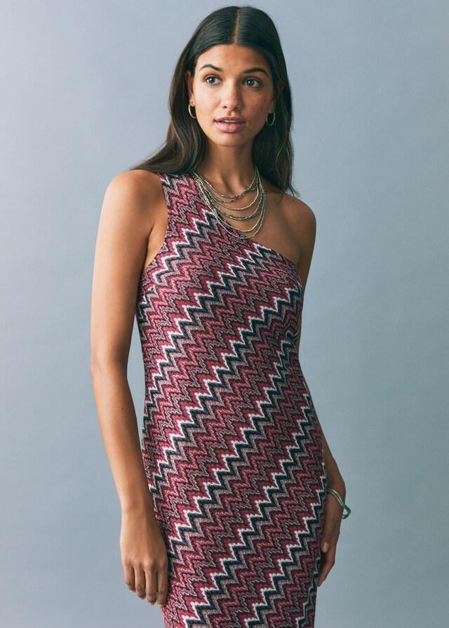 Mango Zickzack-Lurexkleid Nur für heute