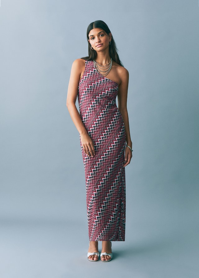 Mango Zickzack-Lurexkleid Nur für heute
