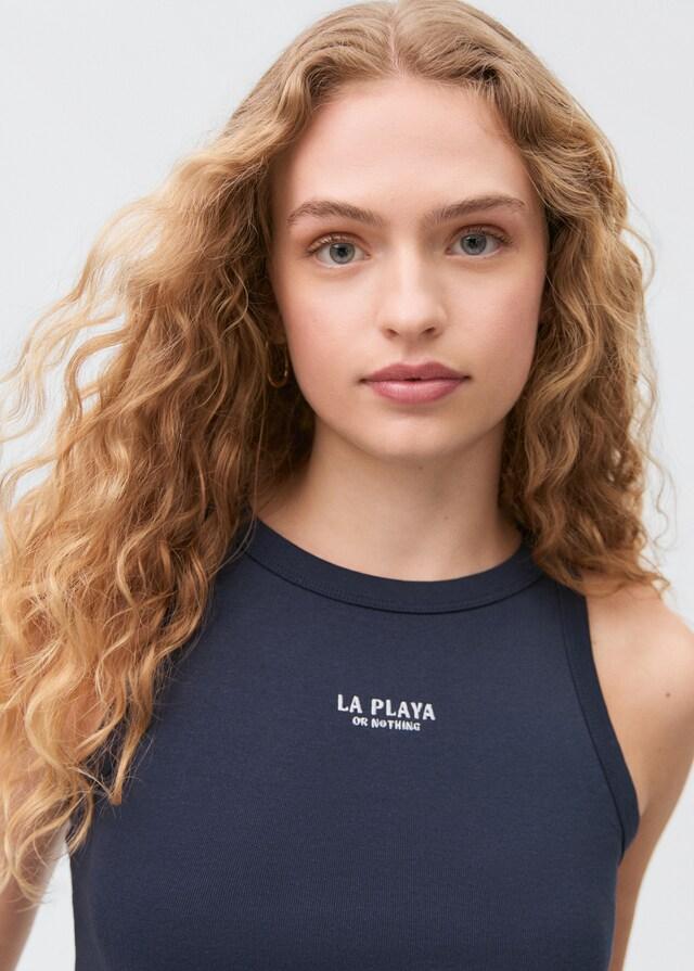 Mango T-Shirt mit Schriftzug Discount Store für neue Produkte