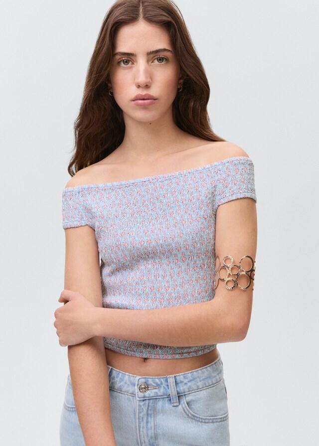 Mango Gemustertes Off-Shoulder Top Riesige Rabatte