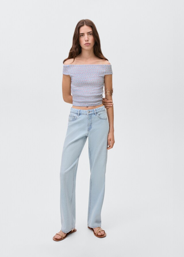 Mango Gemustertes Off-Shoulder Top Riesige Rabatte