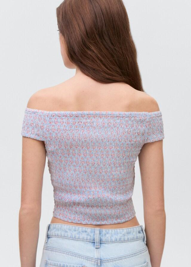 Mango Gemustertes Off-Shoulder Top Riesige Rabatte
