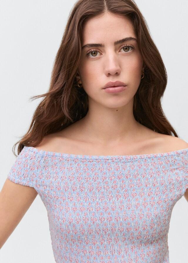 Mango Gemustertes Off-Shoulder Top Riesige Rabatte