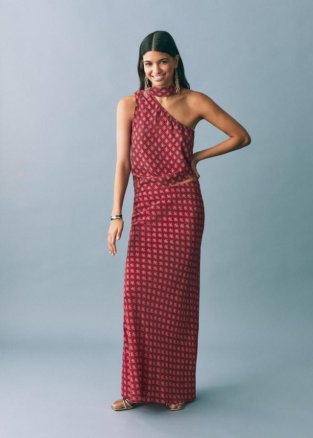 Mango Asymmetrisches Top mit Printmuster Speichern exportieren