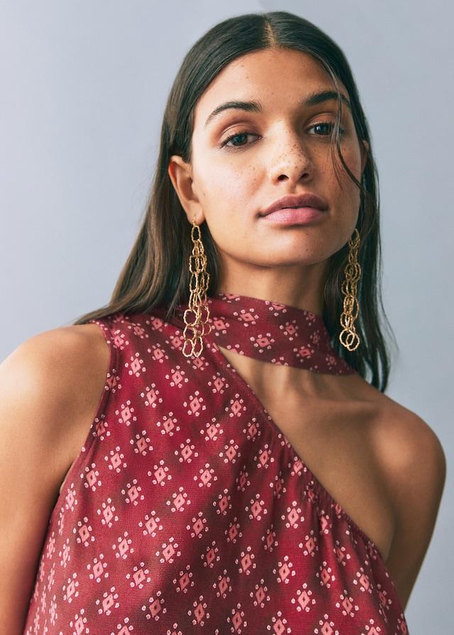 Mango Asymmetrisches Top mit Printmuster Speichern exportieren