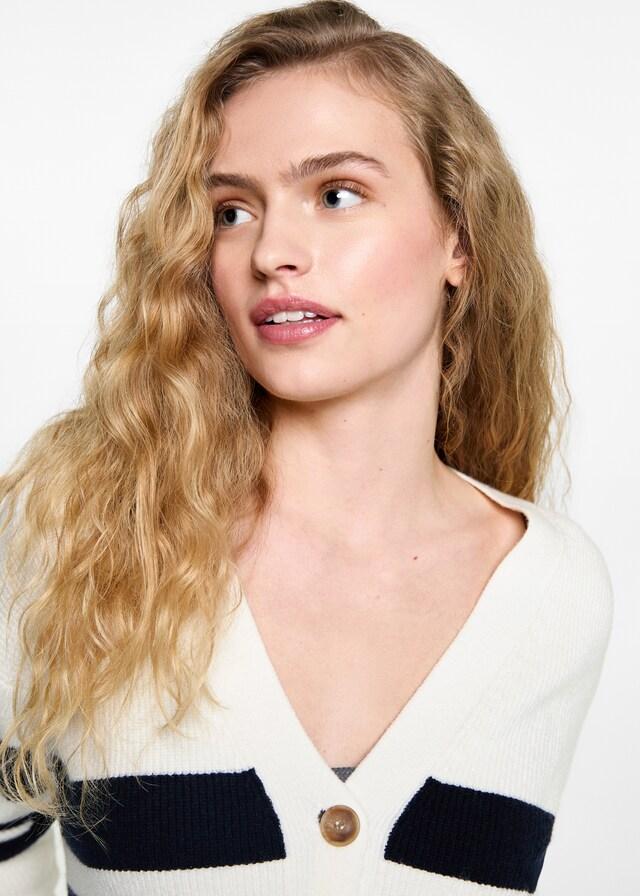 Mango Strickcardigan mit Streifenmuster Im Verkauf