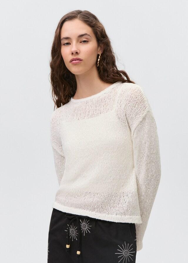 Mango Texturierter Strickpullover Outlet