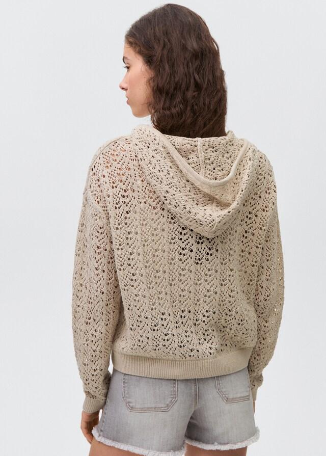 Mango Kapuzenpullover mit Lochmuster Auslauf