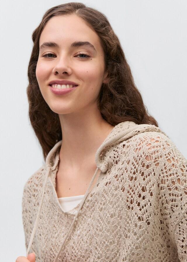 Mango Kapuzenpullover mit Lochmuster Auslauf