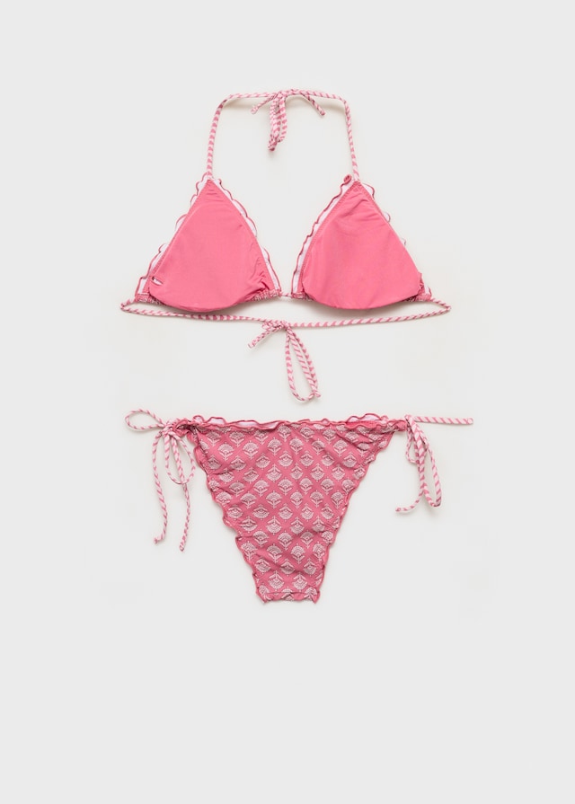 Mango Gemusterter Bikini mit Borte im Angebot