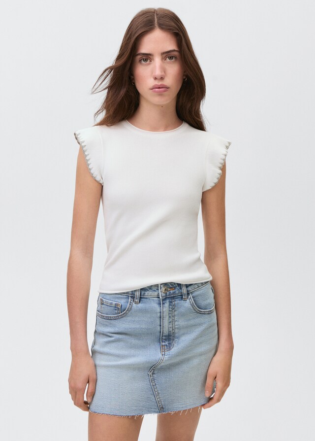 Mango Jeans-Minirock mit ausgefranstem Saum Kostenloser Versand
