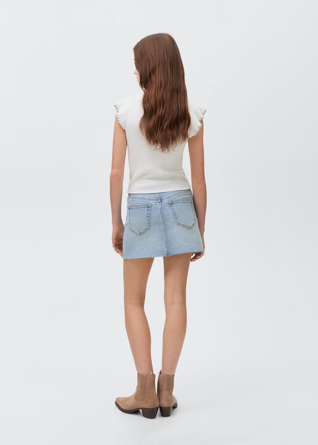 Mango Jeans-Minirock mit ausgefranstem Saum Kostenloser Versand