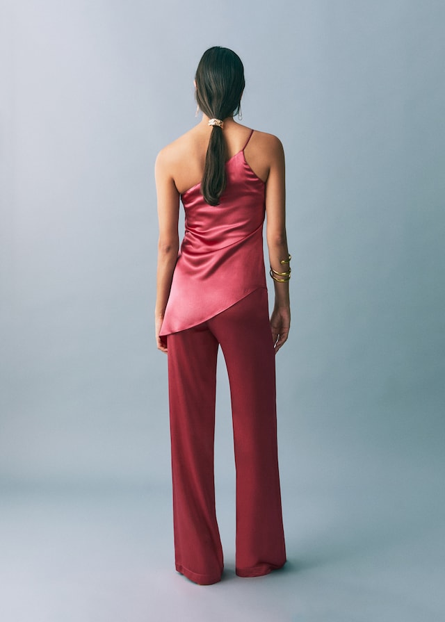 Mango Satinierte gerade Hose Sonderangebot