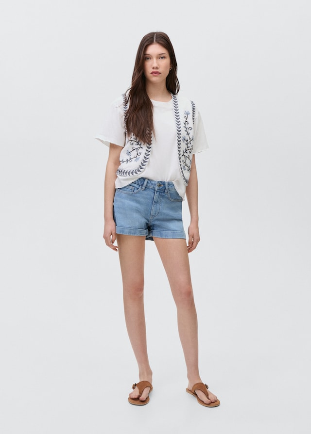 Mango Jeansshorts mit umgeschlagenem Saum Jubiläumsangebot