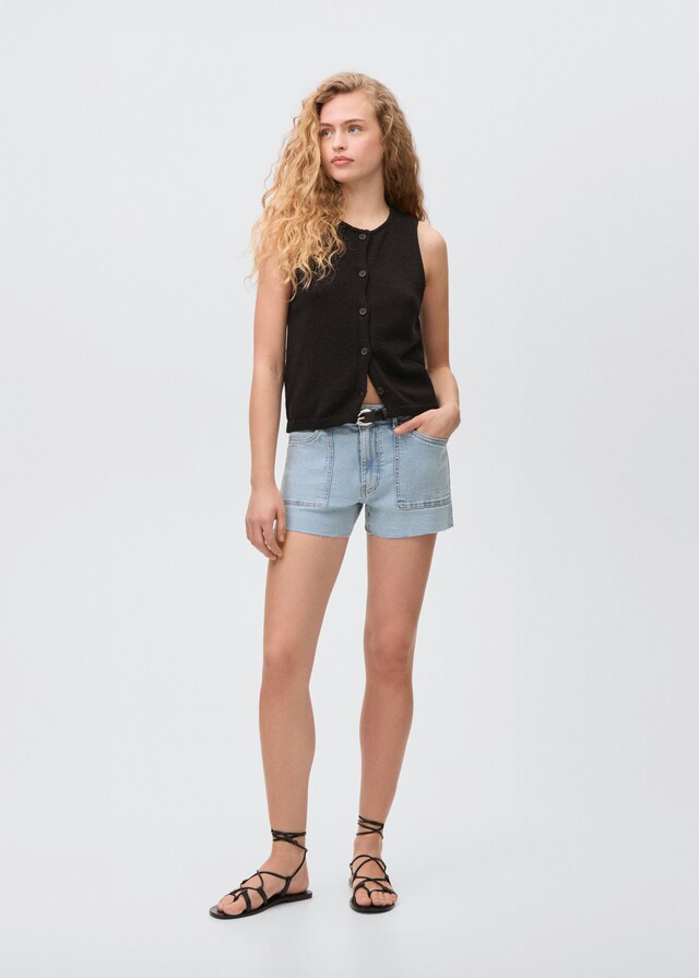 Mango Jeansshorts mit ausgefranstem Saum Heißer Verkauf