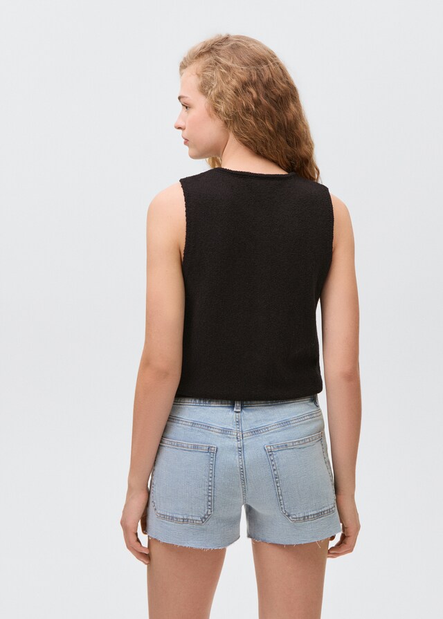Mango Jeansshorts mit ausgefranstem Saum Heißer Verkauf