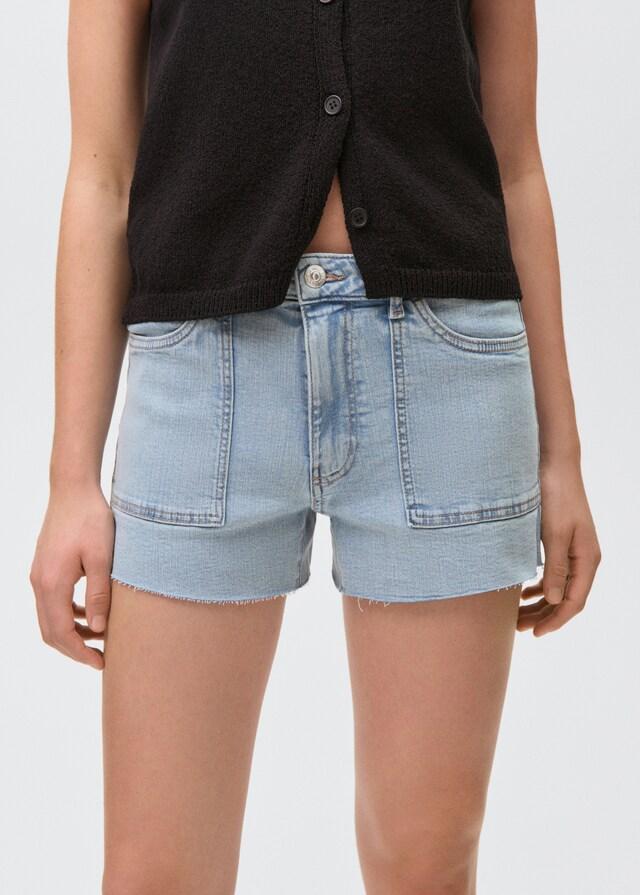 Mango Jeansshorts mit ausgefranstem Saum Heißer Verkauf