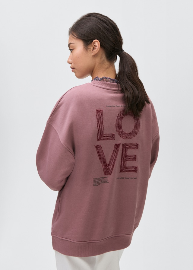 Mango Sweatshirt mit aufgesticktem Schriftzug Neueste Mode