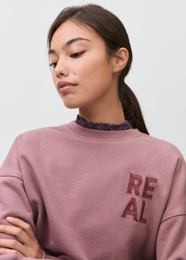 Mango Sweatshirt mit aufgesticktem Schriftzug Neueste Mode