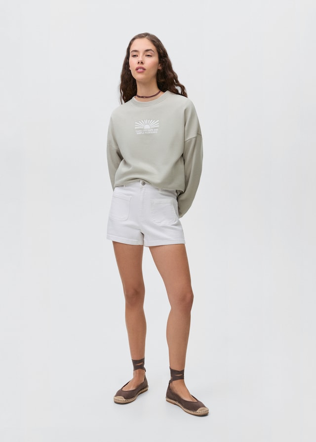 Mango Gemustertes Baumwoll-Sweatshirt Exklusive Angebote