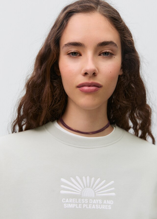 Mango Gemustertes Baumwoll-Sweatshirt Exklusive Angebote