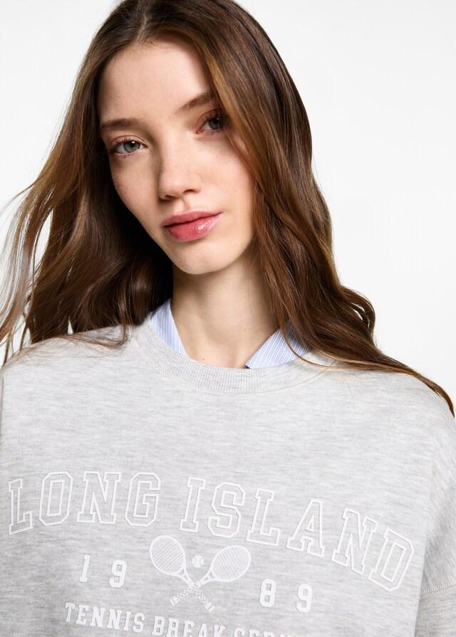 Mango Gemustertes Baumwoll-Sweatshirt Blitzangebot