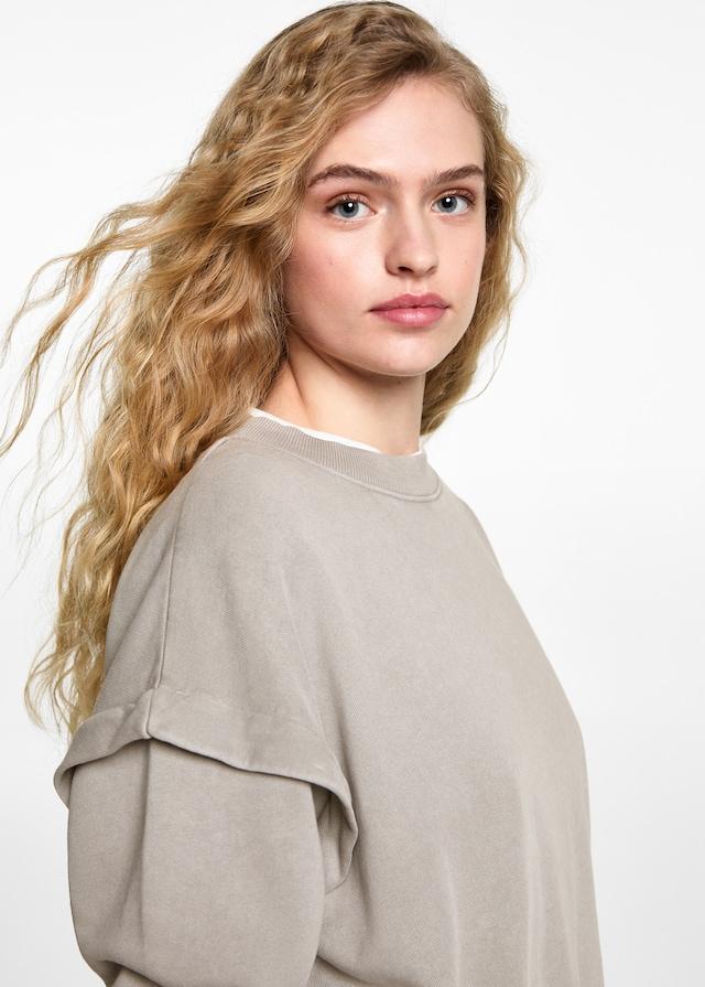 Mango Sweatshirt mit abfallenden Schultern Große Rabatte
