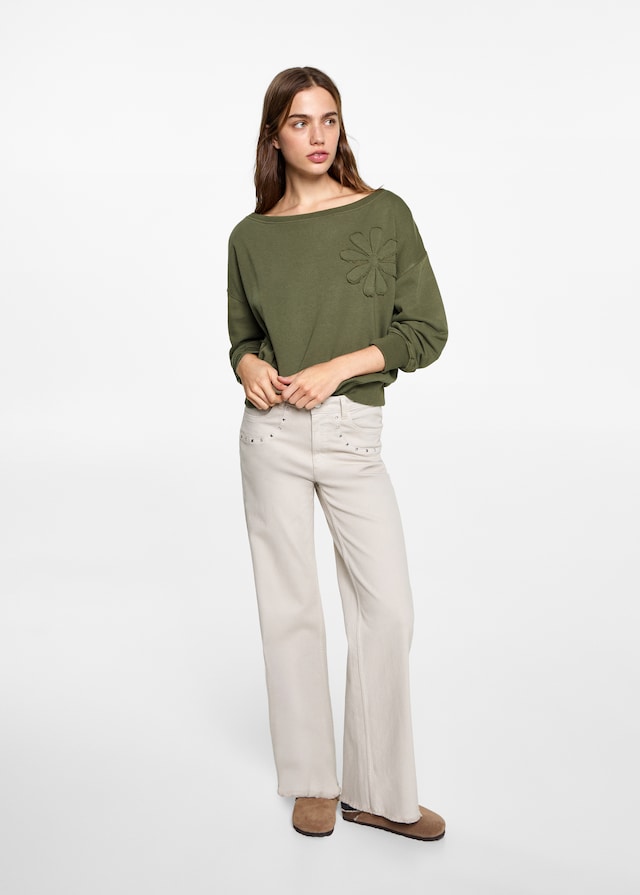 Mango Sweatshirt mit floraler Stickerei Neuheiten