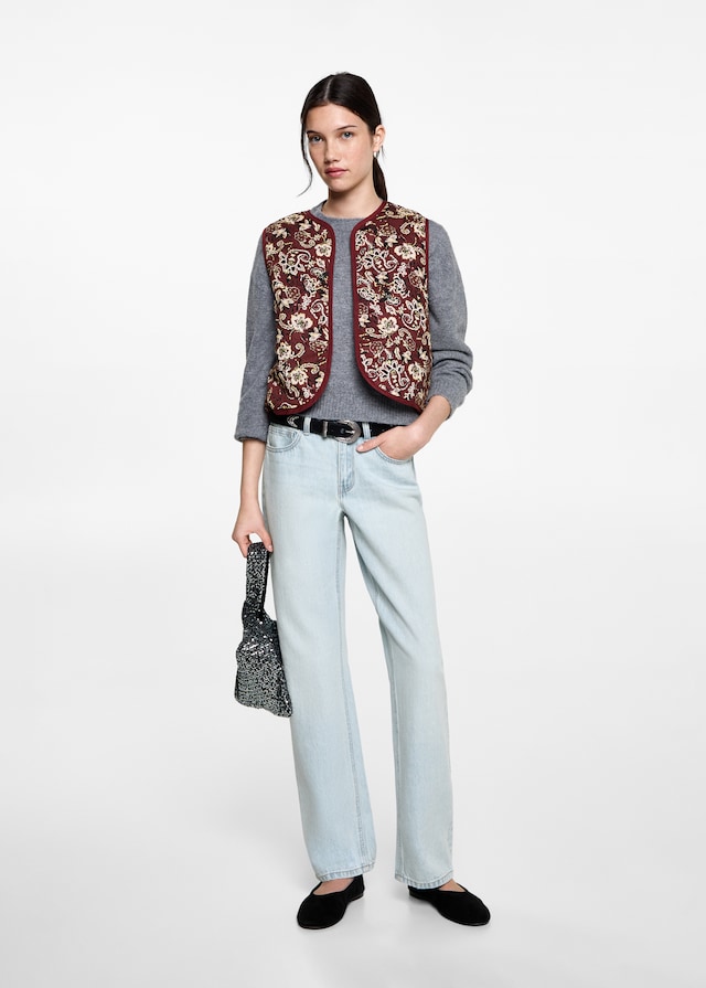 Mango Gemusterte Crop-Weste Saisonale Angebote