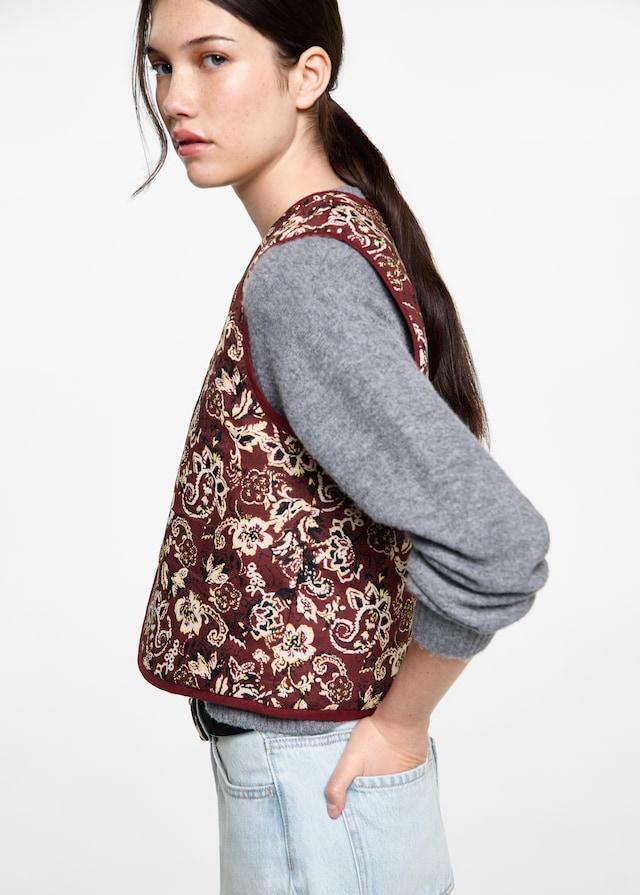 Mango Gemusterte Crop-Weste Saisonale Angebote