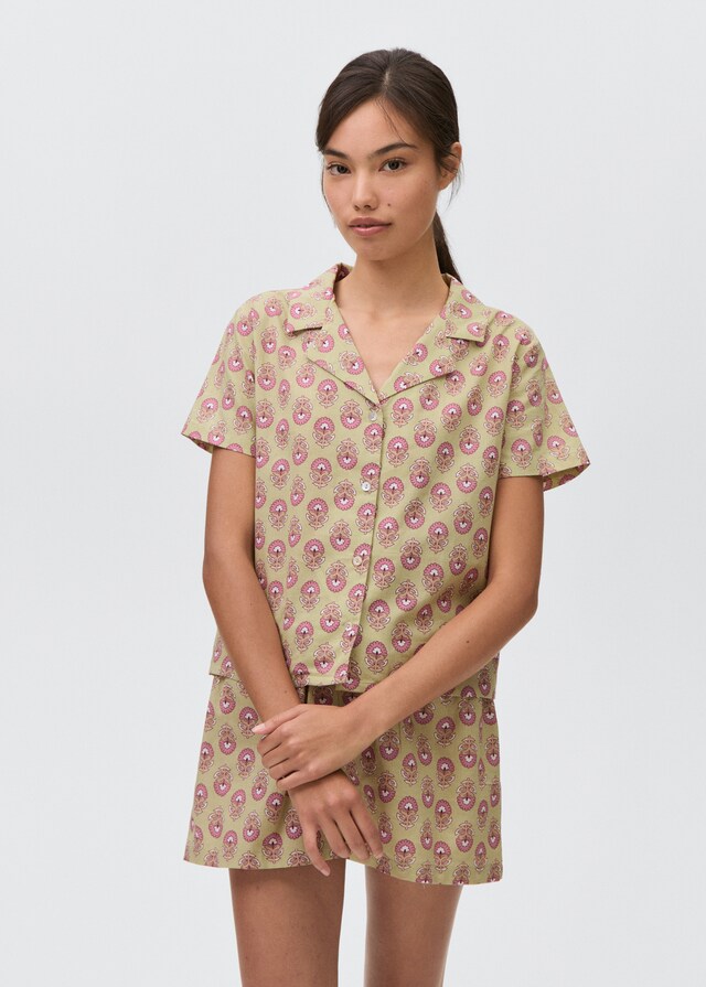 Mango Pyjama-Pack aus gemusterter Baumwolle Super Sparpreis