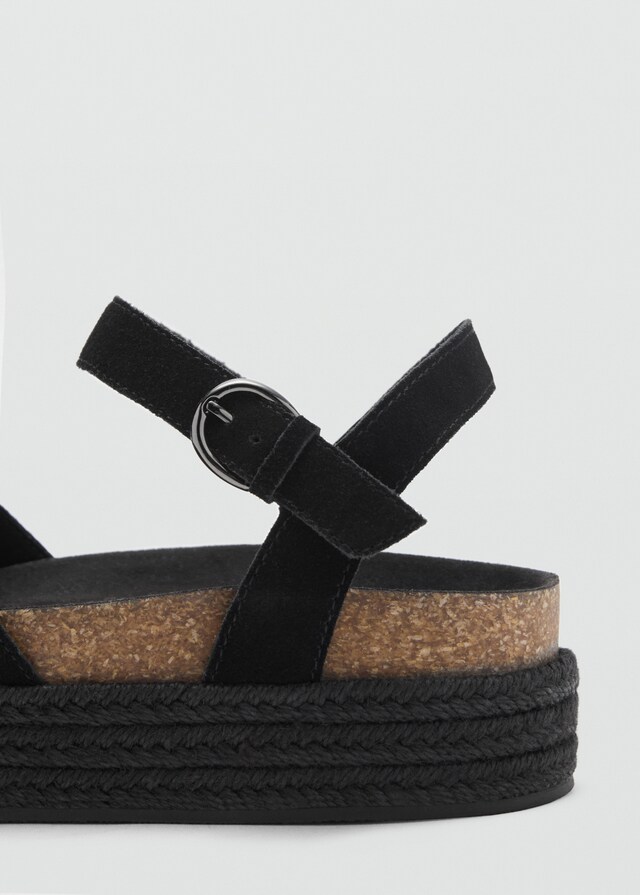 Mango Plateau-Sandale aus Leder Bis zu 55% Rabatt