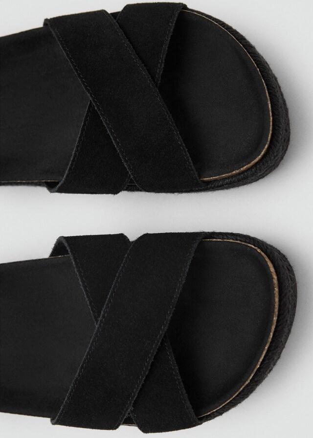 Mango Plateau-Sandale aus Leder Bis zu 55% Rabatt