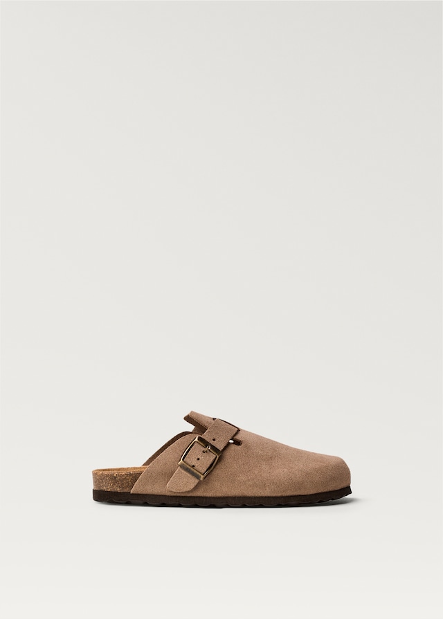 Mango Leder-Clogs mit Schnalle Discount Store für neue Produkte