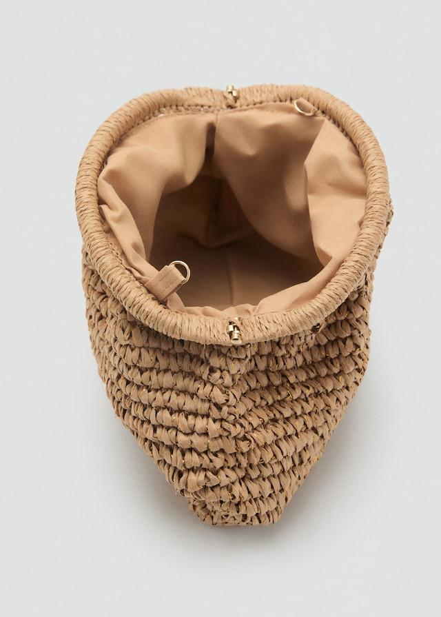 Mango Clutch-Tasche aus Naturfaser 50% Rabatt mit kostenlosem Versand