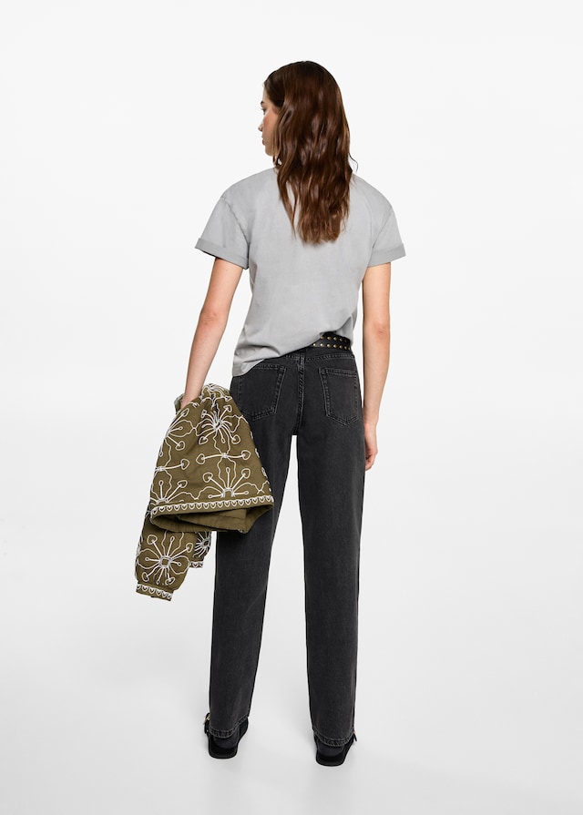 Mango Gerade Jeans mit geflochtenen Schlaufen Heißer Verkauf