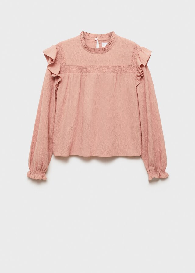 Mango Texturierte Baumwollbluse Zeitlich begrenztes Angebot
