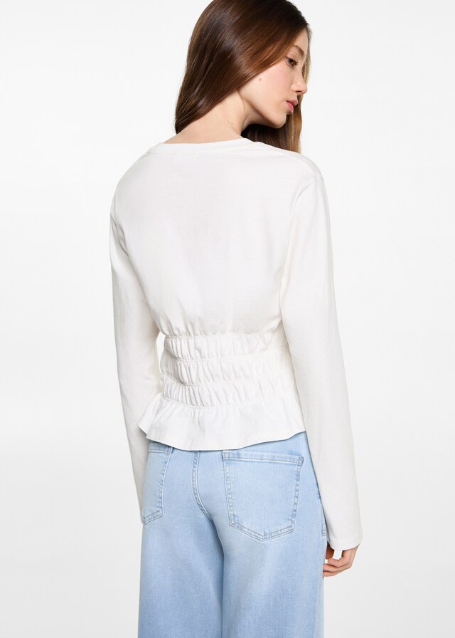Mango T-Shirt mit geraffter Taille VIP-Rabatte