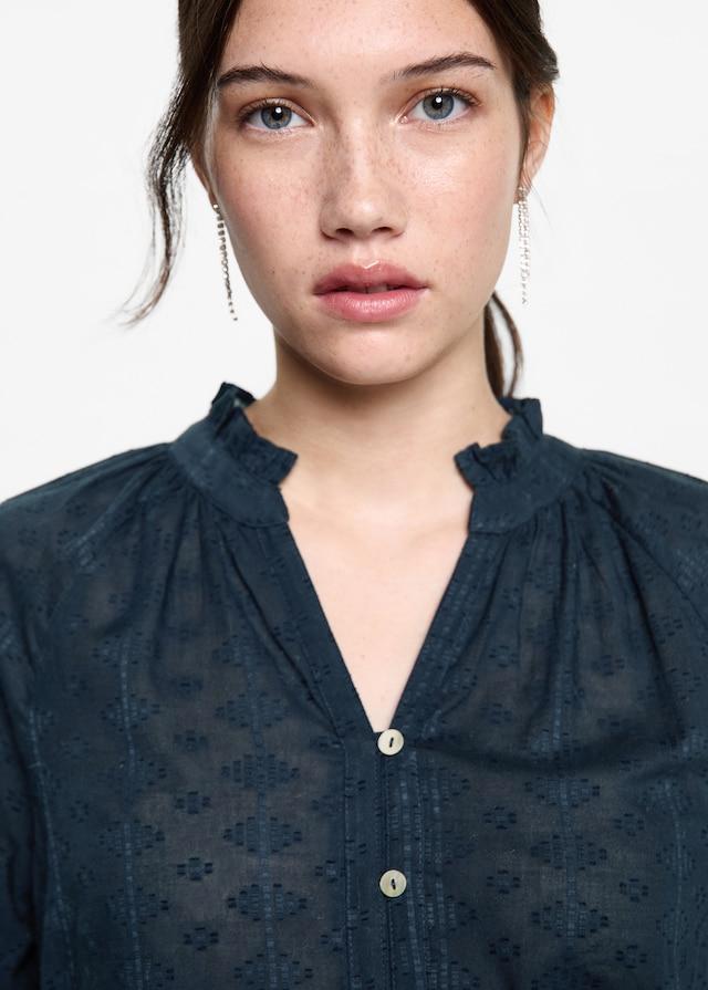 Mango Strukturierte Bluse bestickt Letzter Tag