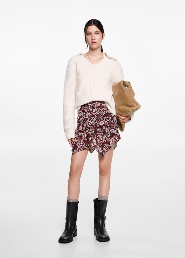 Mango Asymmetrisches Printkleid Sonderangebot der Fabrik