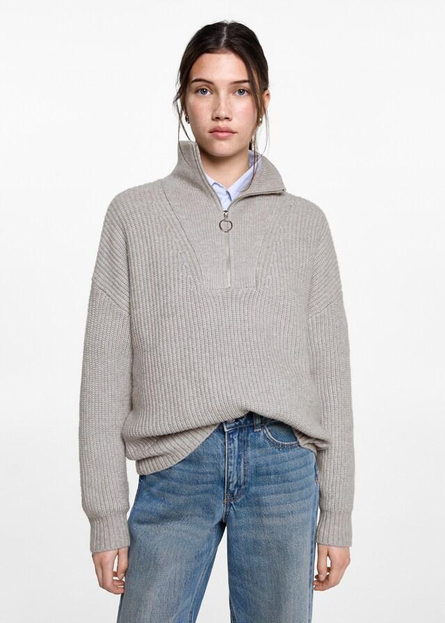 Mango Strickpullover mit Troyerkragen Fabrikladen