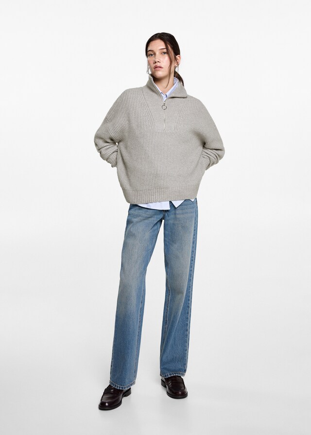 Mango Strickpullover mit Troyerkragen Fabrikladen