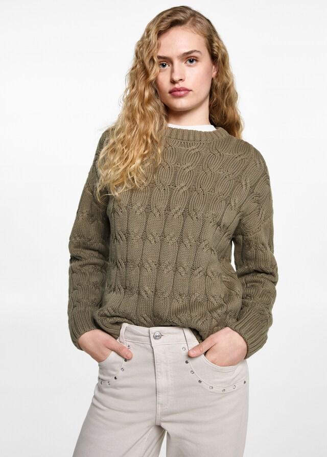 Mango Pullover mit Zopfmuster Speichern exportieren