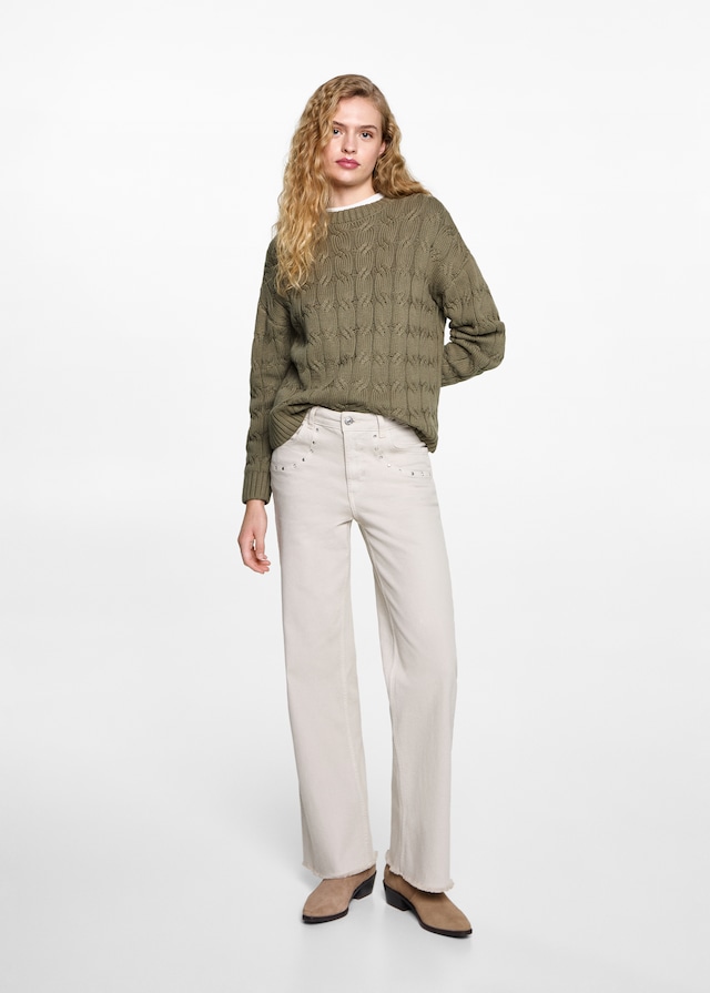 Mango Pullover mit Zopfmuster Speichern exportieren