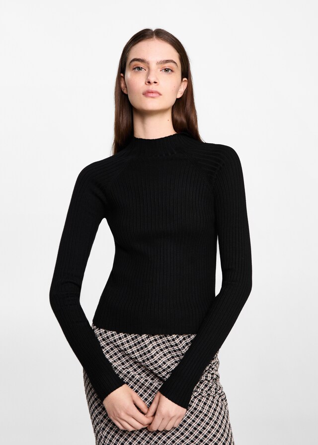 Mango Ripp-Pullover mit Rollkragen Black Friday Preise