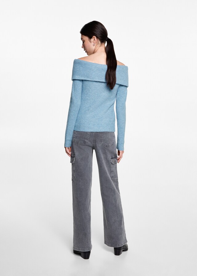 Mango Schulterfreier Strickpullover Rabatte dieses Monats
