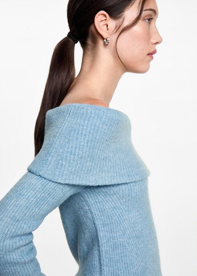 Mango Schulterfreier Strickpullover Rabatte dieses Monats