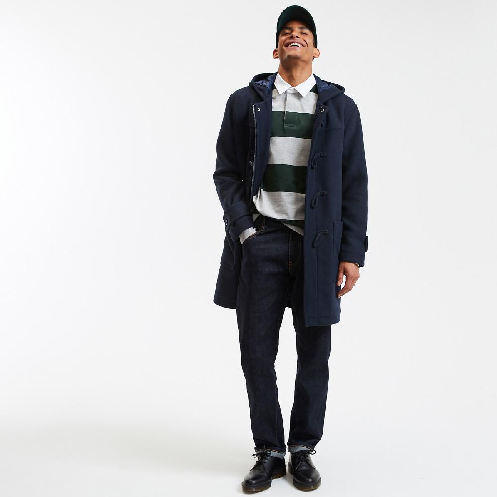 laredoute Gestreiftes Poloshirt lange Ärmel grau grün gestreift LA REDOUTE COLLECTIONS Tiefpreis