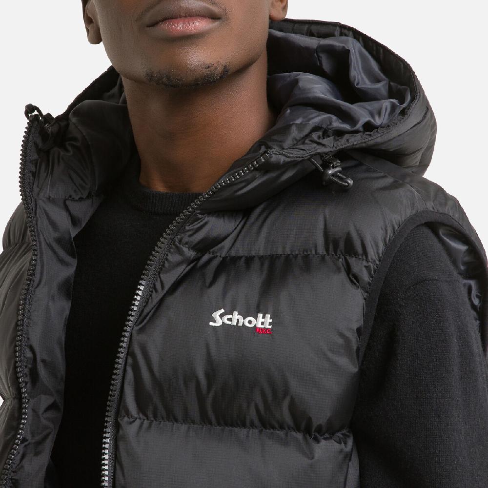 laredoute Ärmelloses Stepp-Gilet Idaho 2V mit Kapuze schwarz SCHOTT Exklusive Angebote