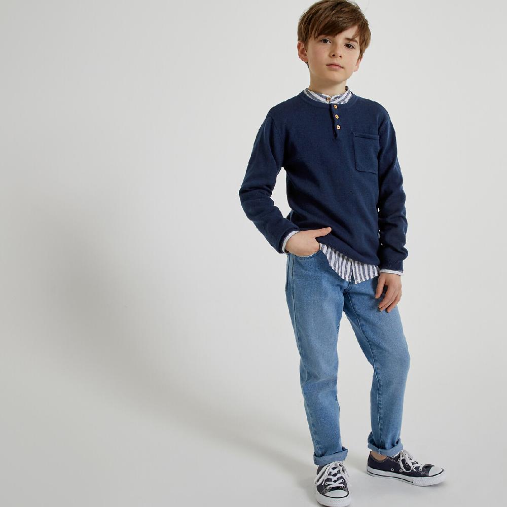 laredoute Feinstrickpullover mit Henley-Ausschnitt marine LA REDOUTE COLLECTIONS Im Verkauf